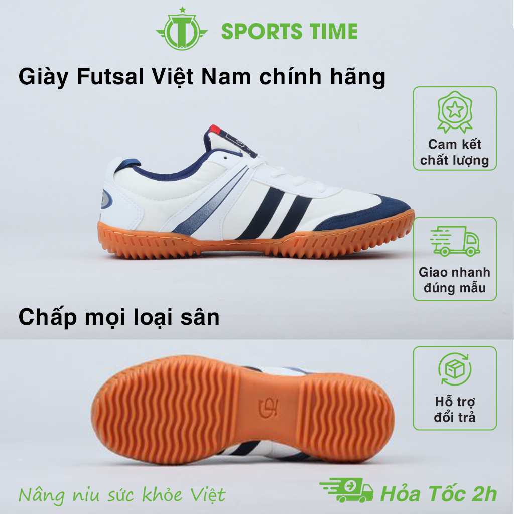 Giày thể thao Futsal nam nữ, giày bóng bàn, cầu lông, chạy bộ, đá bóng trong nhà nền trơn chính hãng made in Việt Nam