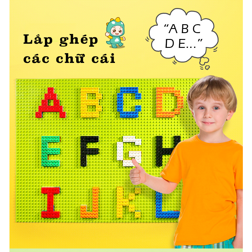Bảng lego gắn tường size to 1m cho bé,  bảng lắp ghép xếp hình đa năng cho trẻ em