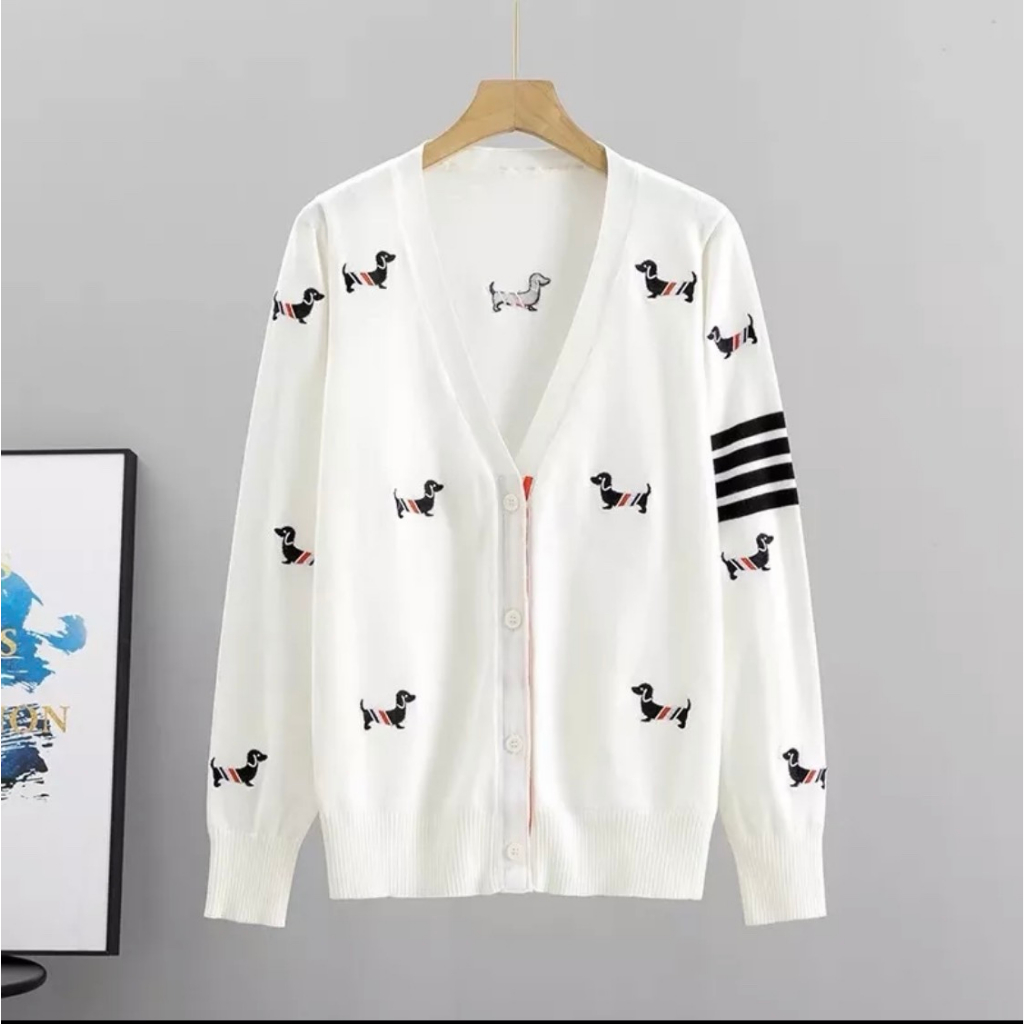 Áo Khoác Cardigan Thêu Hoạ Tiết Cún Chất Liệu Len Tăm Cao Cấp - Áo Cardigan Hottrend 2023