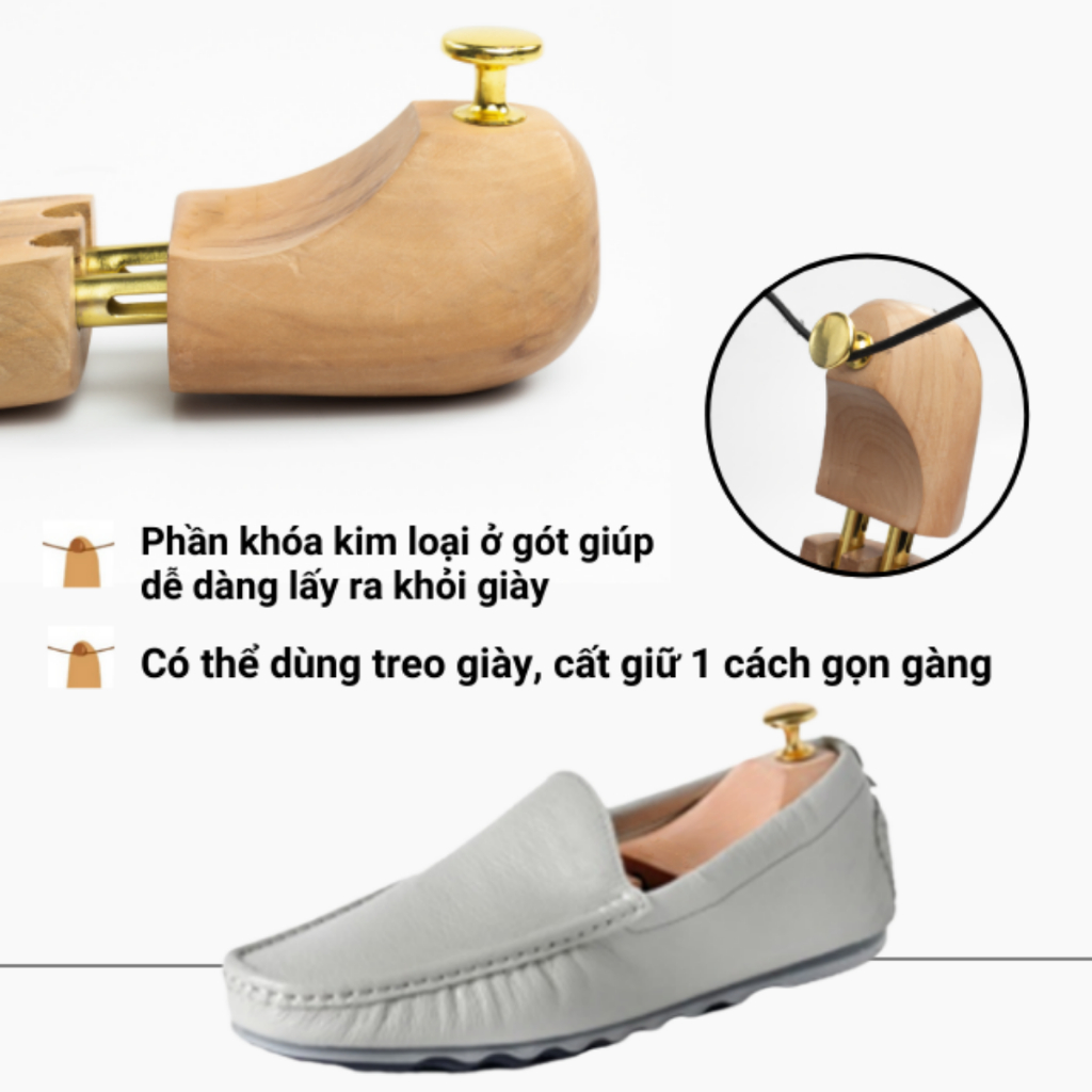 Cây Giữ Form Giày Gỗ Tuyết Tùng Đỏ MINSU Shoe Tree M2335 Công Dụng Giữ Dáng Giày, Khử Mùi, Diệt Khuẩn.