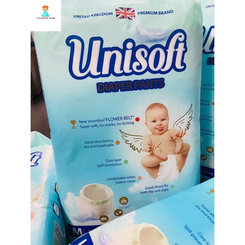 Tã quần/ Bỉm quần Unisoft size M70/L64/XL60/XXL54/XXXL50