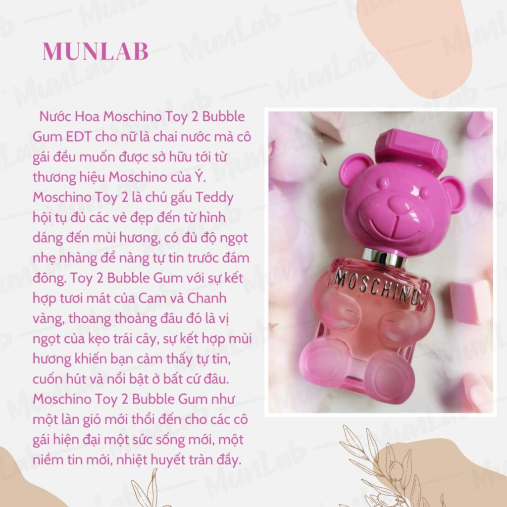 Nước hoa nữ Toy 2 Bubble Gum EDT 100ml - Dầu thơm nữ tính ngọt ngào trẻ trung dễ thương - MUNLAB | BigBuy360 - bigbuy360.vn