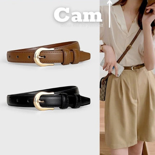 Thắt lưng nữ da đẹp dày xịn ULINE Camcamvintage dây nịt Bản nhỏ 1,8cm dây lưng quần áo nam mặt vàng nhỏ kiểu Hàn Quốc