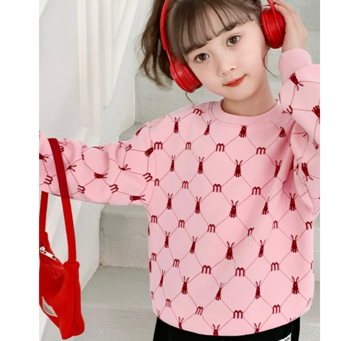 Áo nỉ dài tay thu đông cho bé gái, áo thu đông bé gái fom rộng thiết kế dễ thương cute hottrend 2024
