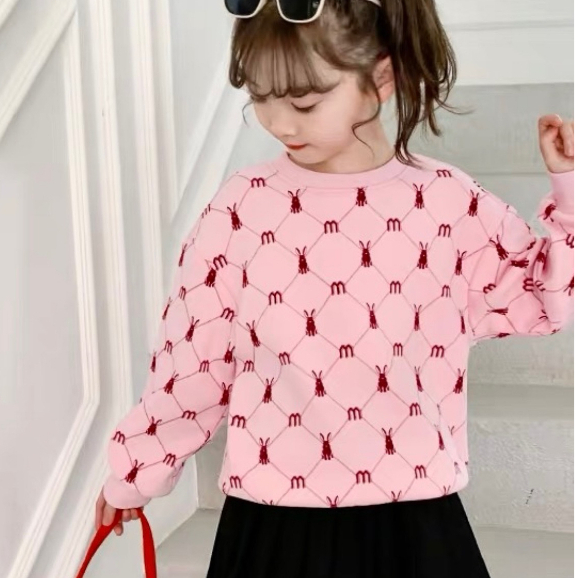 Áo nỉ dài tay thu đông cho bé gái, áo thu đông bé gái fom rộng thiết kế dễ thương cute hottrend 2024