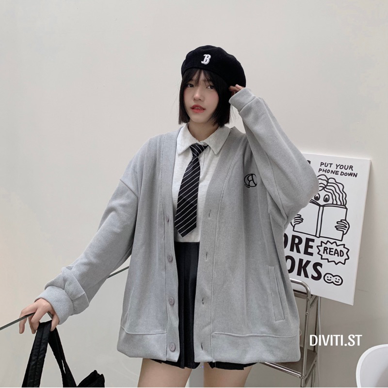 Áo cardigan thêu logo R 2822