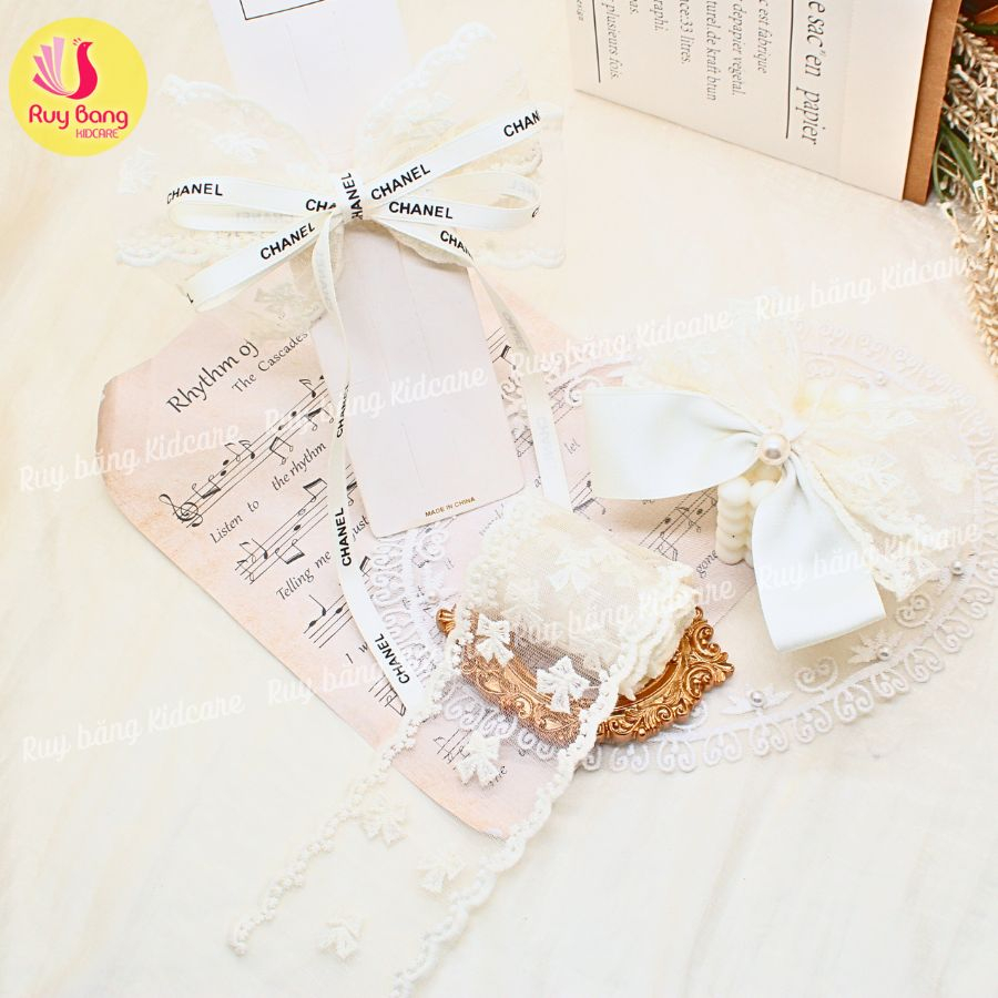 Ren thêu hoa cao cấp dùng làm nơ kẹp tóc, nơ trang trí....link 2