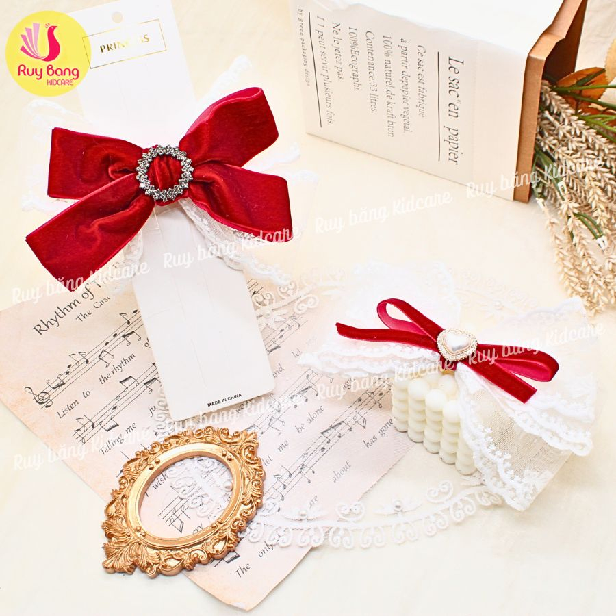 Ren thêu hoa cao cấp dùng làm nơ kẹp tóc, nơ trang trí....link 2