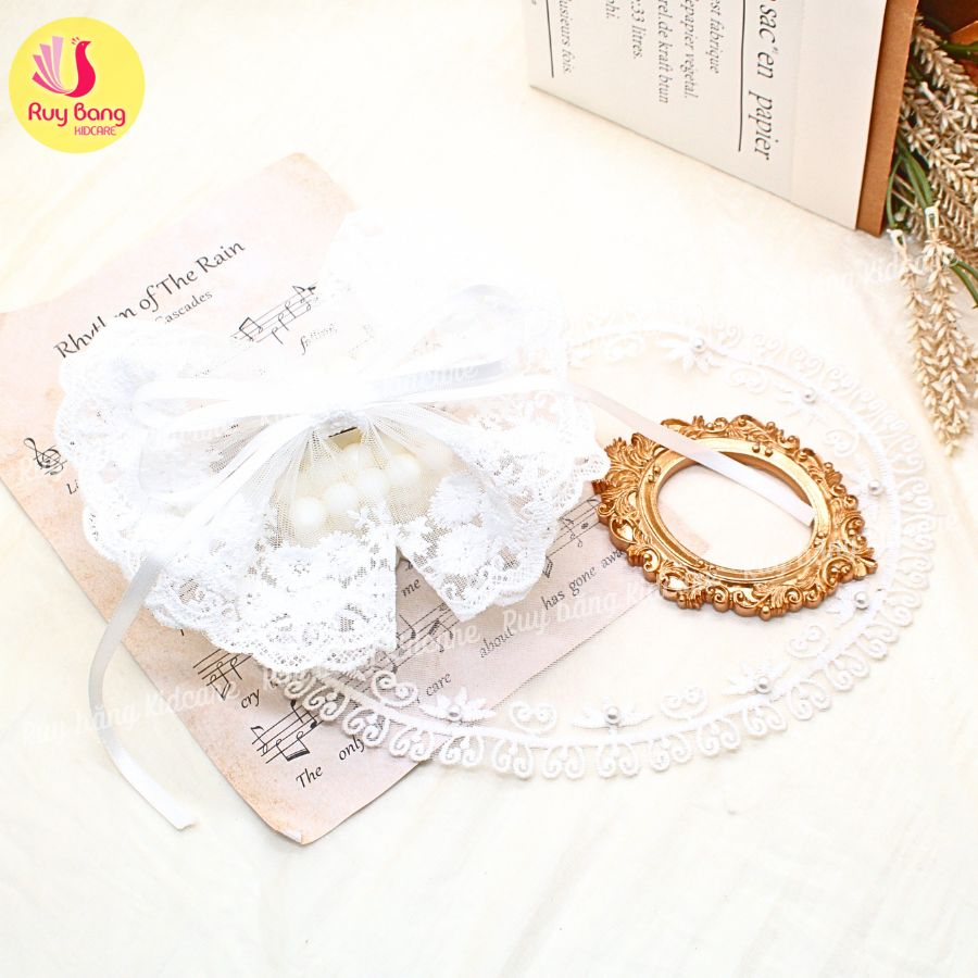 Ren thêu hoa cao cấp dùng làm nơ kẹp tóc, nơ trang trí....link 2