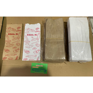 COMBO 100 TÚI GIẤY BÁNH MÌ IN/ KHÔNG IN