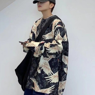 (KÈM ẢNH THẬT+VIDEO) ÁO LEN SWEATER PHỐI HỌA TIẾT CON HẠC SẾU VINTAGE CỔ ĐIỂN THỜI TRANG PHONG CÁCH NAM NỮ UNISEX