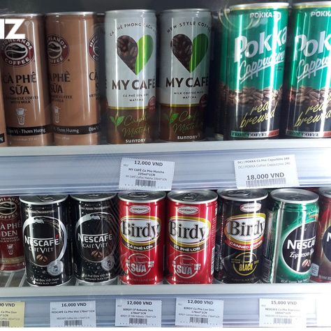 THẾ GIỚI CÀ PHÊ LON - Cà phê Birdy. Cà phê lon Boss. Cà phê lon Espresso Coffe House. Cà phê Nescafe Việt đá