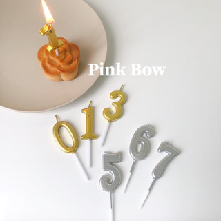 Nến sinh nhật số từ 0 - 9 Vàng / Gold / Bạc