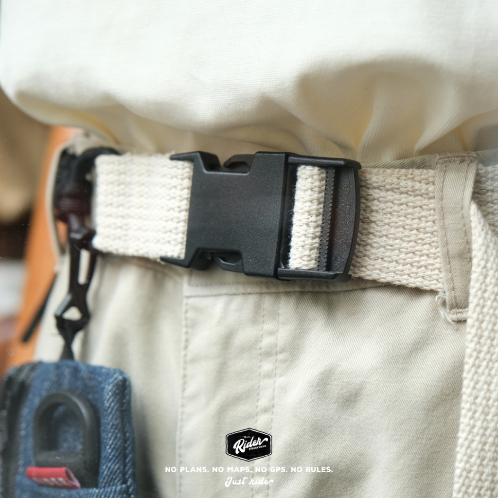 Thắt lưng vải kèm ví đựng thẻ thời trang Rider Belt phong cách retro, bụi bặm