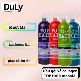 Cặp dầu gội xả collagen Top Hair Mobafa 750ml phục hồi siêu mượt