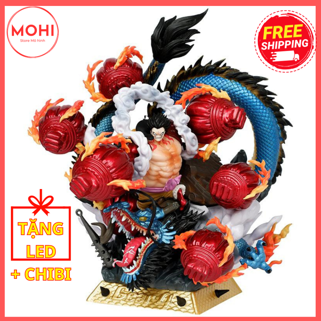 Mô hình Luffy Gear 4 chiến đấu Kaido cao 27cm- có hộp màu- Mô hình One Piece