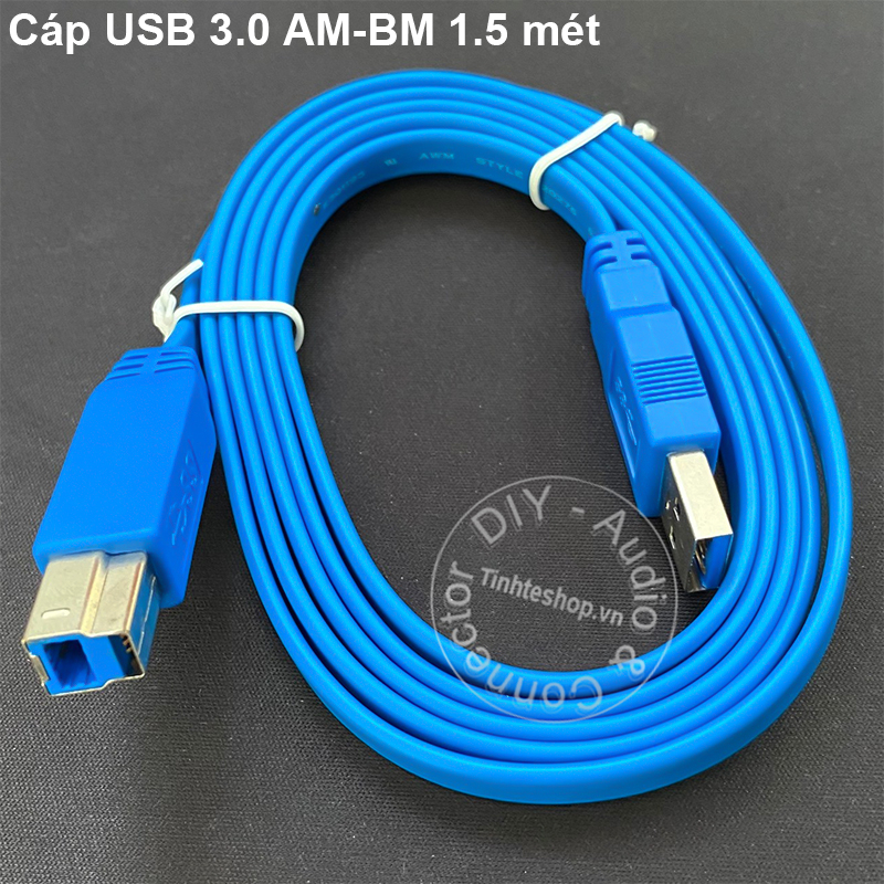 Cáp USB 3.0 AM - BM mỏng dẹt 1.5 mét Unitek Y-C413 - Ultra-thin USB 3.0 type A to type B data cable