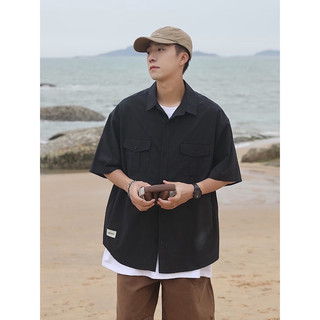 Big Size_Áo sơ mi Jacket áo khoác nam trắng đen đơn giản unisex form rộng oversize Hàn Quốc street style