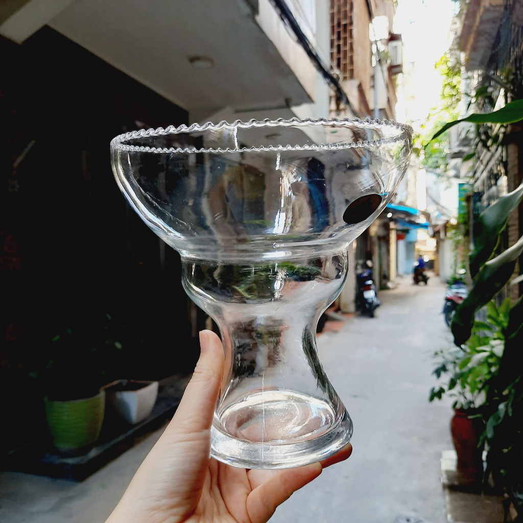 Bát thủy tinh dùng cắm hoa thủy tiên, bát cắm hoa cao 18cm (Bát TT2R)