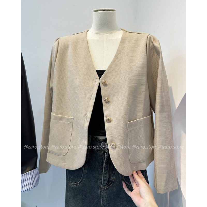 Áo khoác tweed dài tay