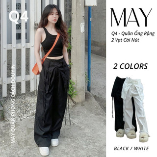 Q4 - Quần ống rộng 2 vạt cài nút phong cách Douyin