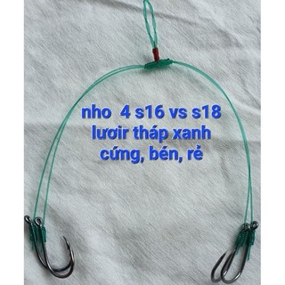 ( Combo 10) Chùm nho câu cá tra 4 lưỡi U size 16 chuyên đánh cá tra sông hồ..