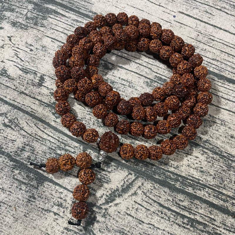 Chuỗi kim cang rudraksha dưỡng bơ 54-108 hạt 13-14ly
