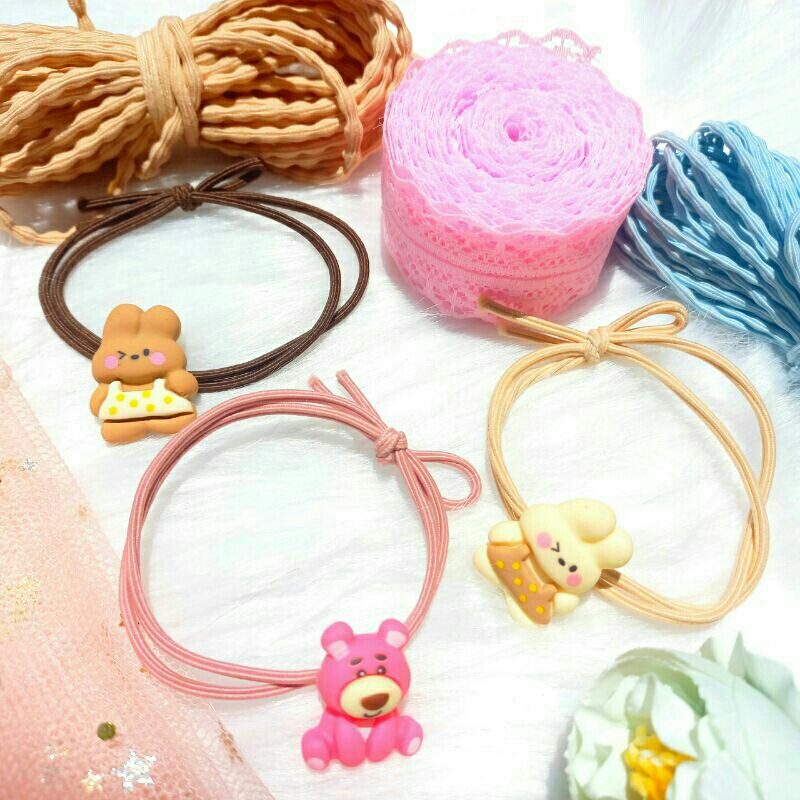 Cột tóc gắn charm hoạt hình dễ thương cho nữ