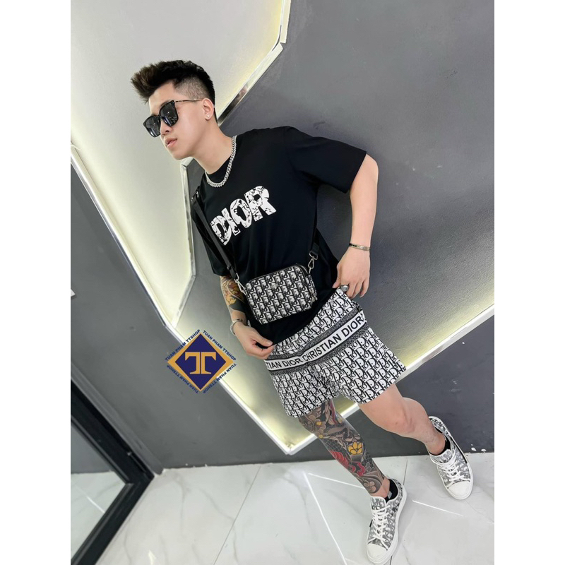 Bộ Thể Thao Nam Hè Cộc Tay Full Box- Đồ Bộ Nam Họa Tiết Dio, Guci, Balen Siêu Rẻ Chất Cotton Co Giãn Thoáng Mát