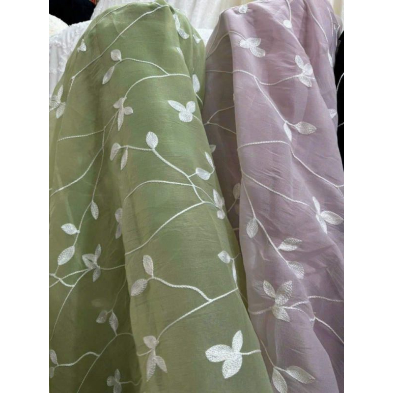 Vải tơ thêu hoa hoạ tiết