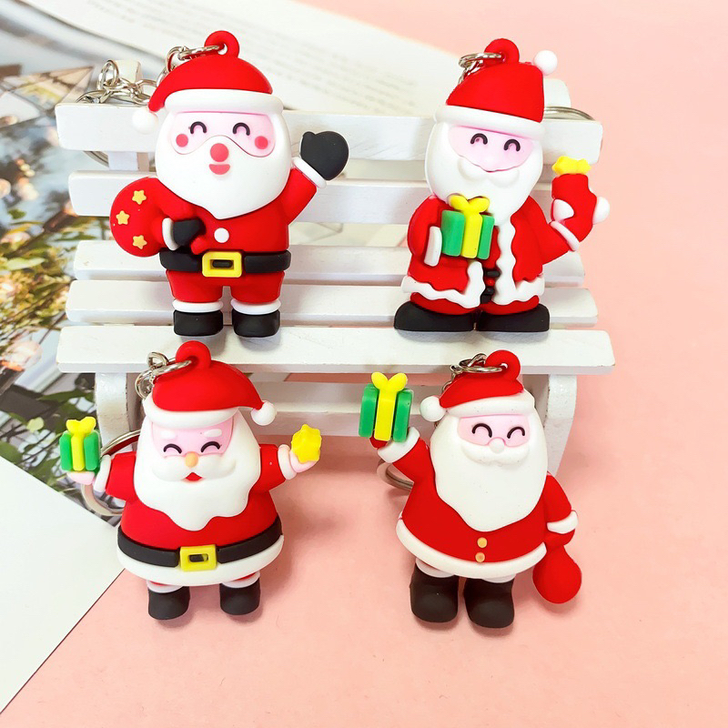 Móc Khóa Hình Ông Già Noel / Cây Thông /  Người Tuyết Dễ Thương Dùng Làm Quà Tặng Cho Người Mình Thương