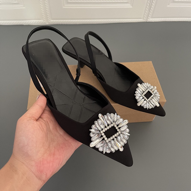 GIÀY CAO ZARA HỞ GÓT ĐÍNH ĐÁ LẤP LÁNH