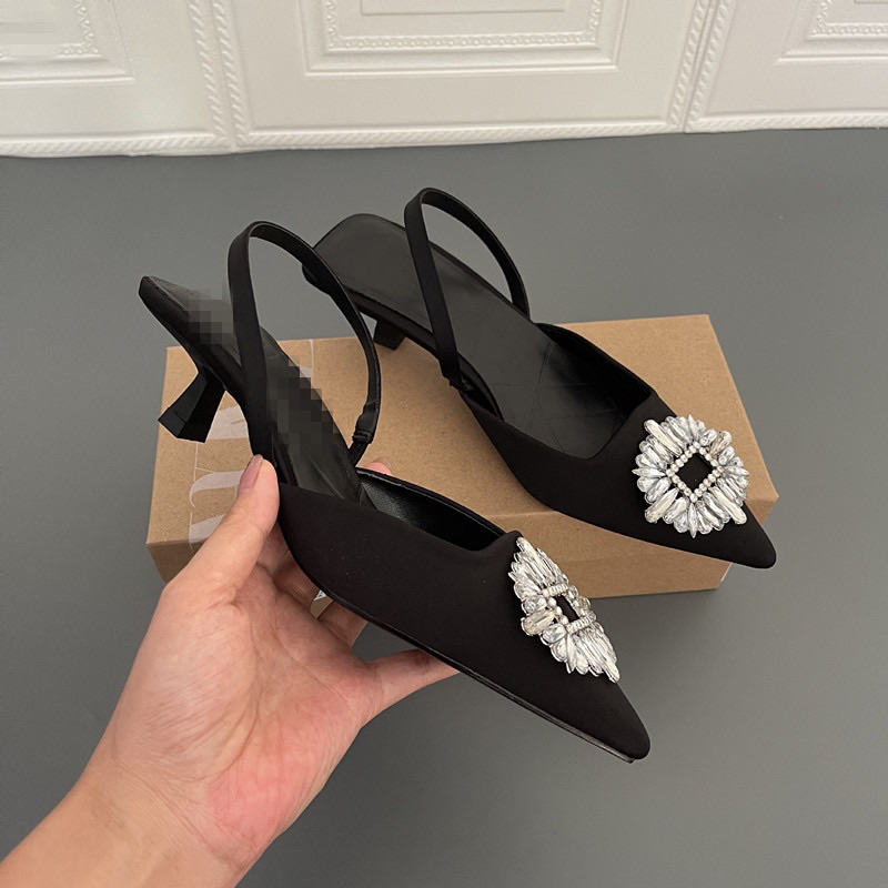 GIÀY CAO ZARA HỞ GÓT ĐÍNH ĐÁ LẤP LÁNH