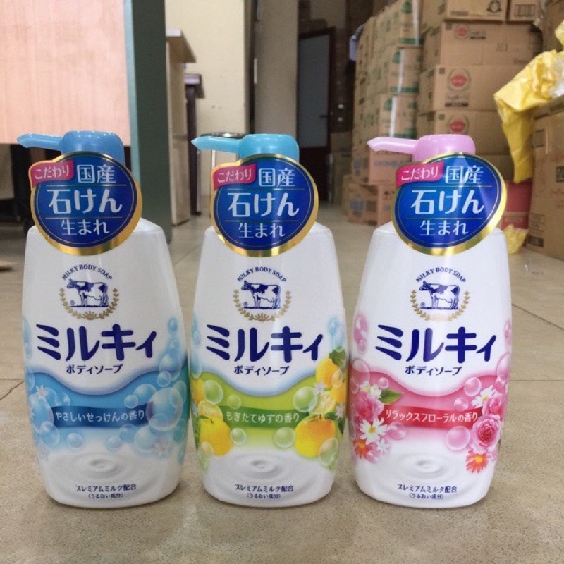 Sữa tắm bò Gyunyu Milky Body Soap Nhật Bản 550ml