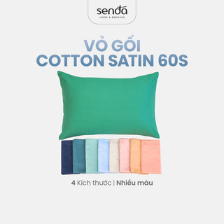 Vỏ gối Cotton Satin 60s 50x70 45x65 40x60 35x50 cm Sen Đá Home Bedding trơn màu cao cấp, áo, bao gối nằm 100% Cotton