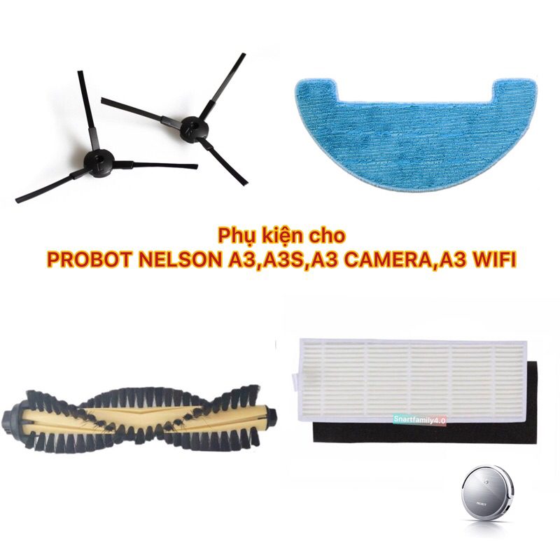 PHỤ KIỆN CHO ROBOT HÚT BỤI PROBOT NELSON A3,A3S,A3 CAMERA,A3 WIFI