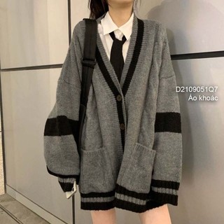 Áo khoác len gài nút phối nút tay có nón hàng Quảng Châu 3107 T3