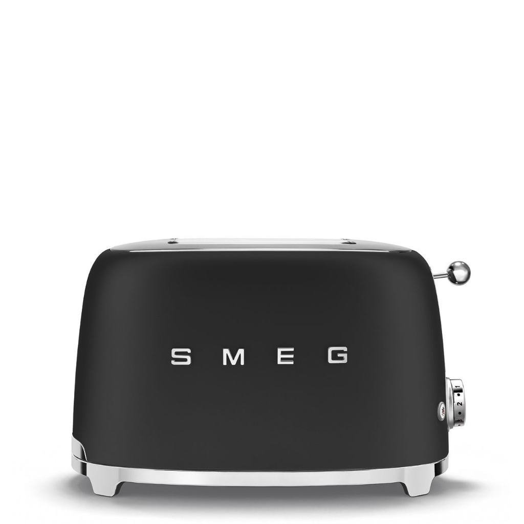 Máy nướng bánh mì Smeg TSF01BLEU, 2 khe, màu đen, 950W, thép không gỉ
