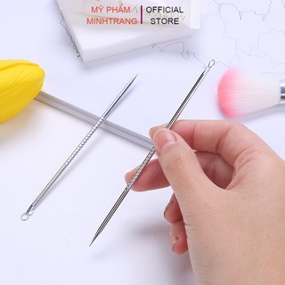 Que nặn mụn trứng cá,đầu đen,cây lấy mụn 2 đầu inox cao cấp chất liệu thép không gỉ,có bọc nilon bảo vệ tránh bụi bẩn