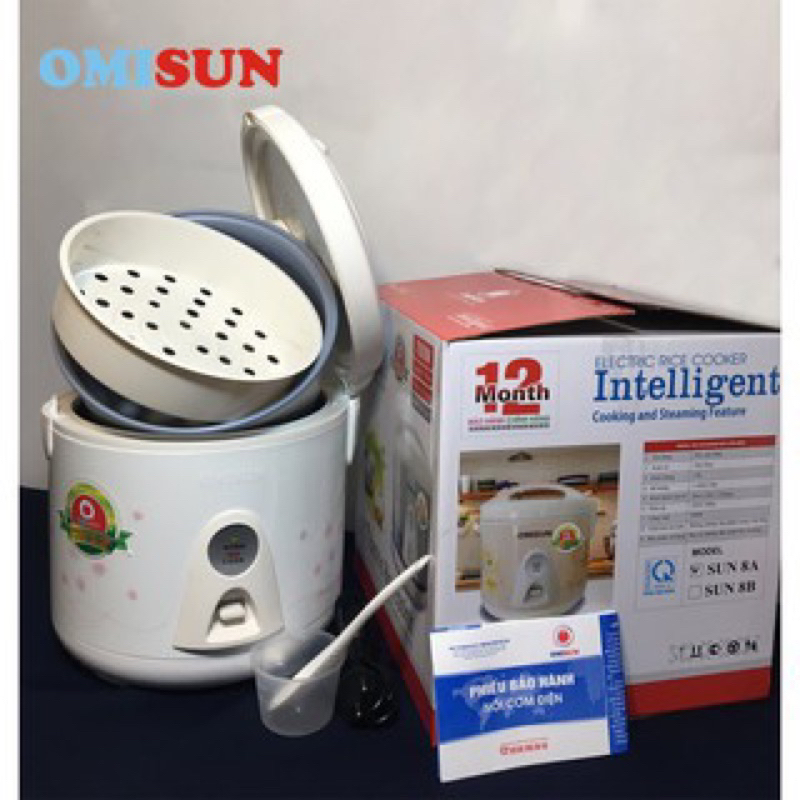 Nồi cơm 1,8l Sun 8A ,8B của Omisun - nồi đồng cối đá - bảo hành 12 tháng