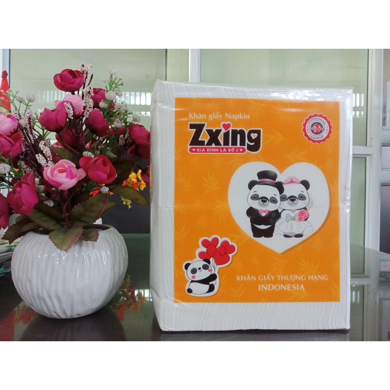 Giấy ăn zxing Napkin khăn giấy thượng hạng nguyên liệu nhập khẩu indonesia gói 1kg