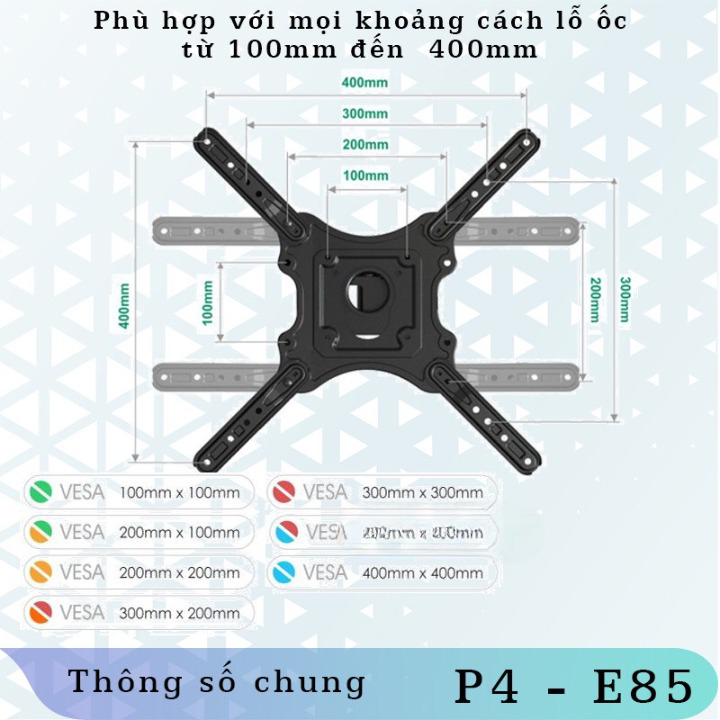 Giá treo tivi xoay đa năng NB P4 32 - 55 inch / E85 32 - 65 Inch ErgoTek- Khung Giá Treo Tivi Góc Tường Tiện Lợi
