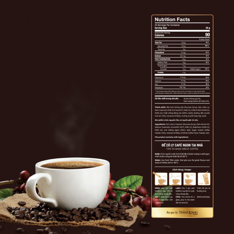 Bịch Cafe Trần Quang Ngon 24 gói 20g