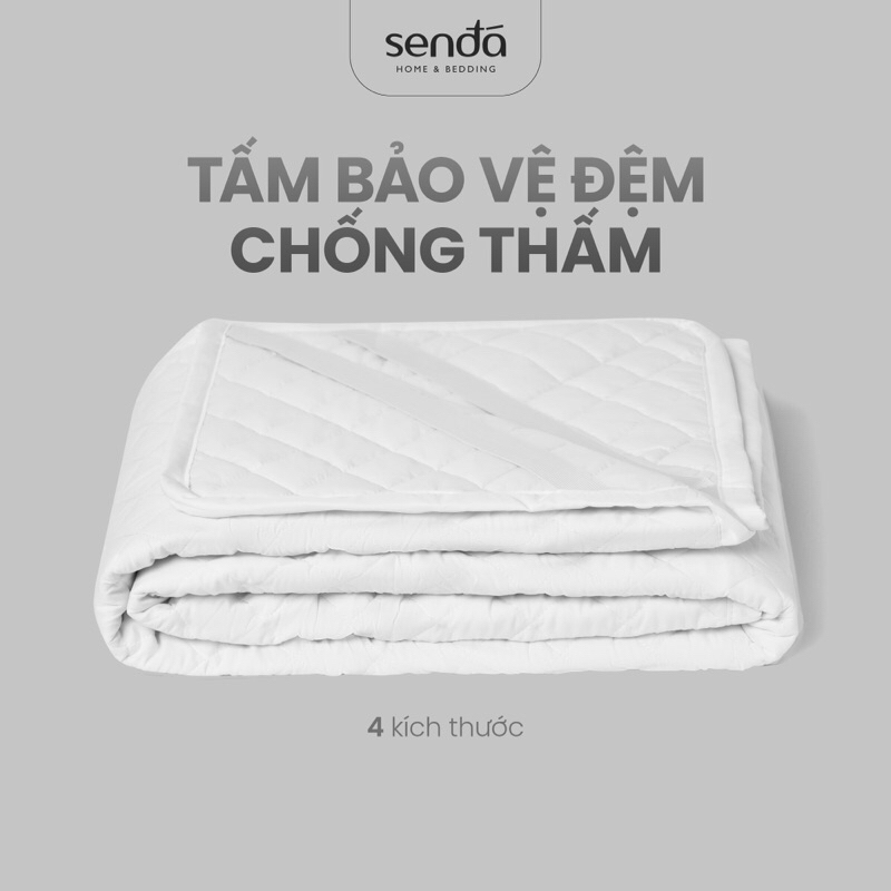 Tấm bảo vệ nệm chống thấm Sen Đá Home Bedding bông Polyester 1m2 1m6 1m8 2m2, tấm lót đệm cao cấp