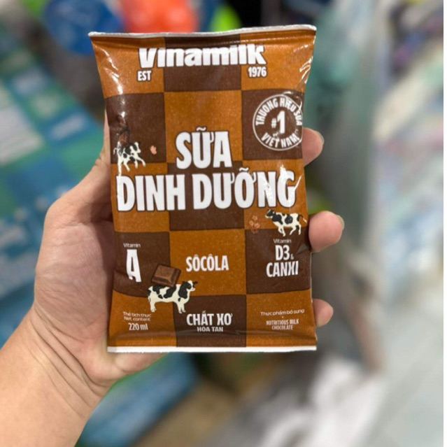 (bao bì mới)5 BỊCH SỮA BÒ DINH DƯỠNG VINAMILK VỊ SOCOLA Date mới