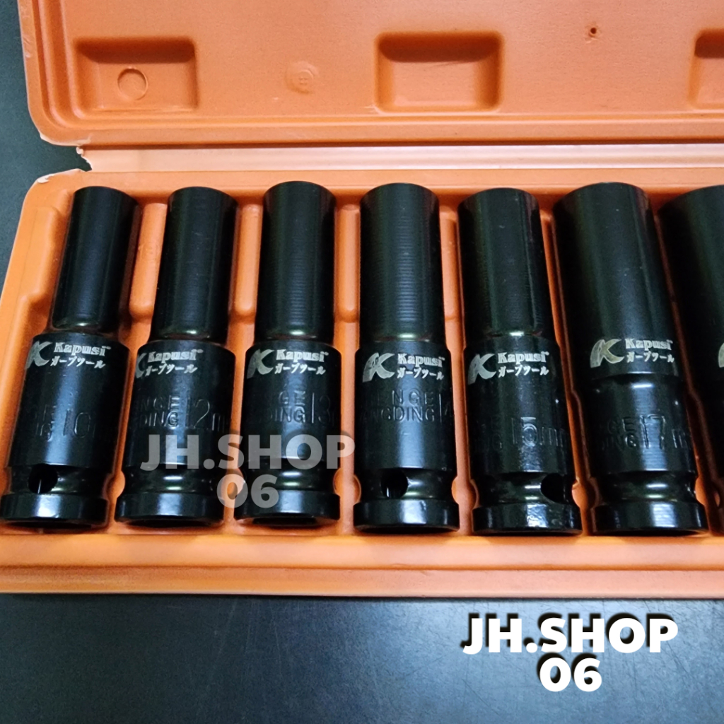 Bộ đầu tuýp dài thép đen 10 chi tiết kapusi JAPAN K-6055