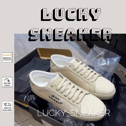 Giày Sneaker Sant Lauren Classic Kem Lai Au