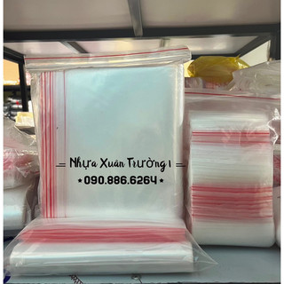 🌼 0,5 KG Túi zipper viền đỏ, túi zip chỉ đỏ dày chắc đủ size
