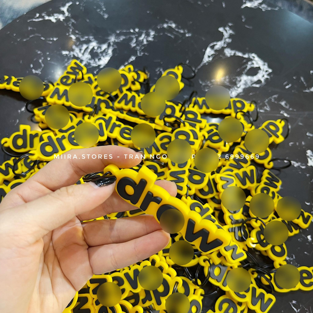 KEY CHAIN D HOUSE - Móc khóa Drew House - móc tròn đen - sơn đen lì tĩnh điện