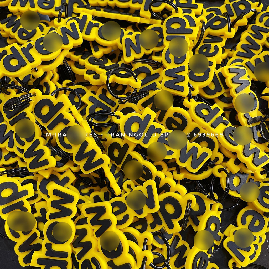 KEY CHAIN D HOUSE - Móc khóa Drew House - móc tròn đen - sơn đen lì tĩnh điện